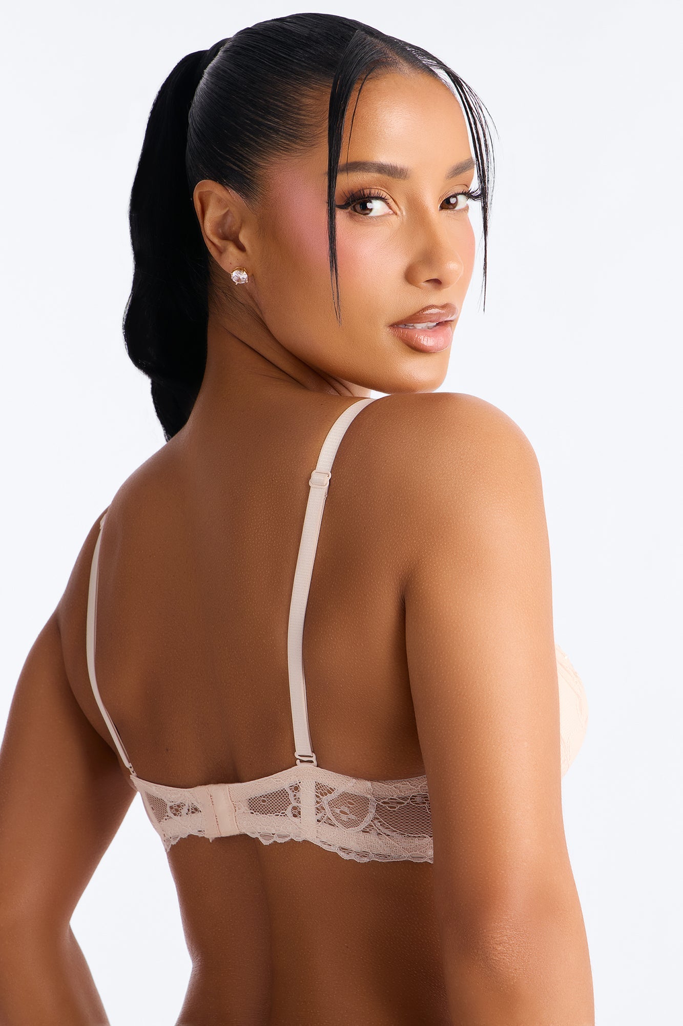Daily Lover Lace Demi Extreme Push Up Bra - Peach