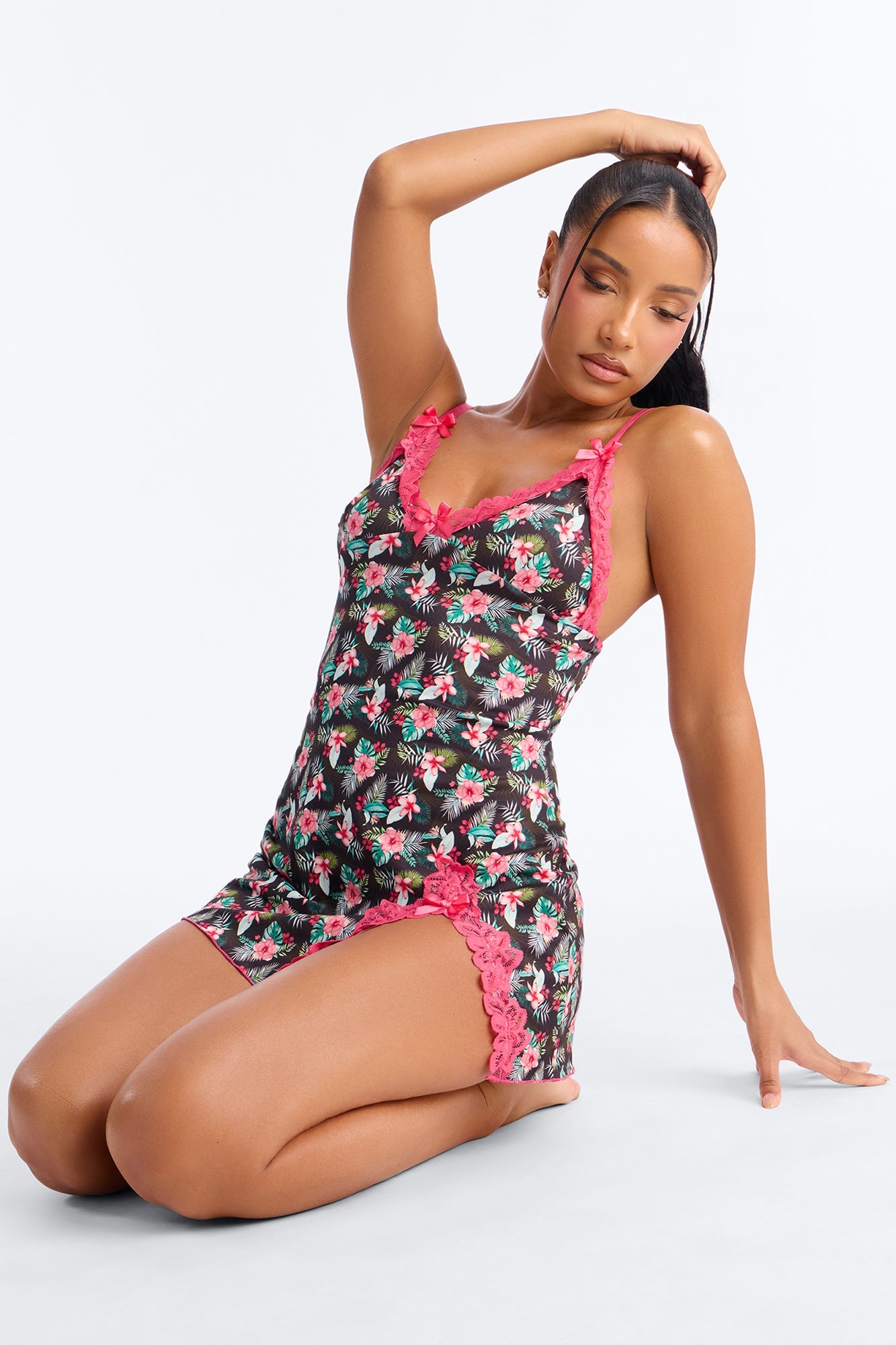 Close The Door Lace Babydoll - Black/combo