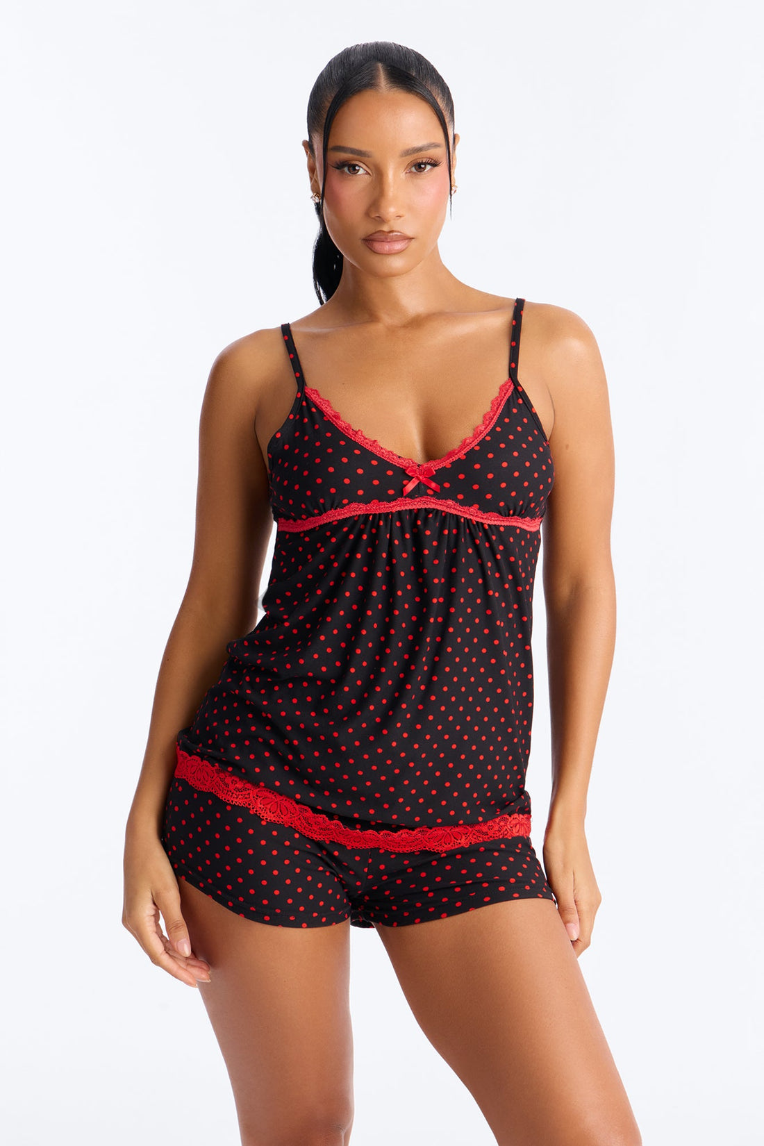 Endless Dreams PJ Short Set - Black/Red