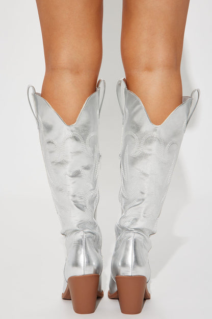 Countryside Cutie Cowboy Boots - Silver