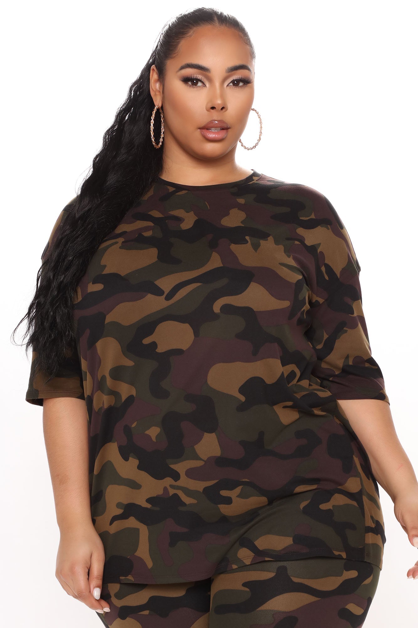 Weekend Vibes Camo Legging Set - Brown/combo