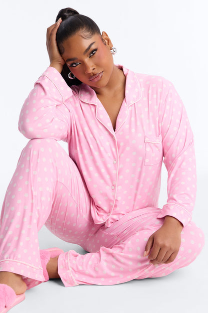 Ready For Bedtime Long Sleeve PJ Pant Set - Pink