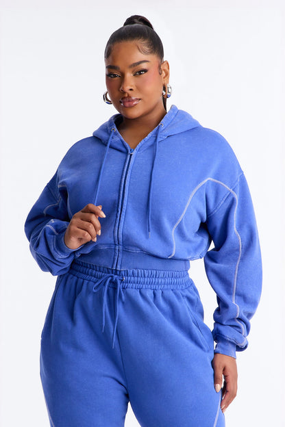 Norah Washed Lounge Hoodie - Blue