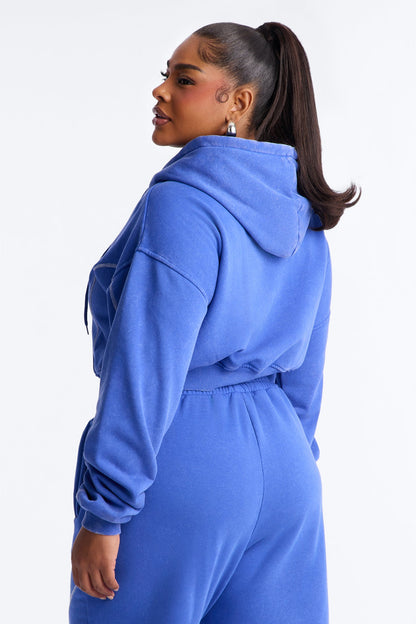Norah Washed Lounge Hoodie - Blue