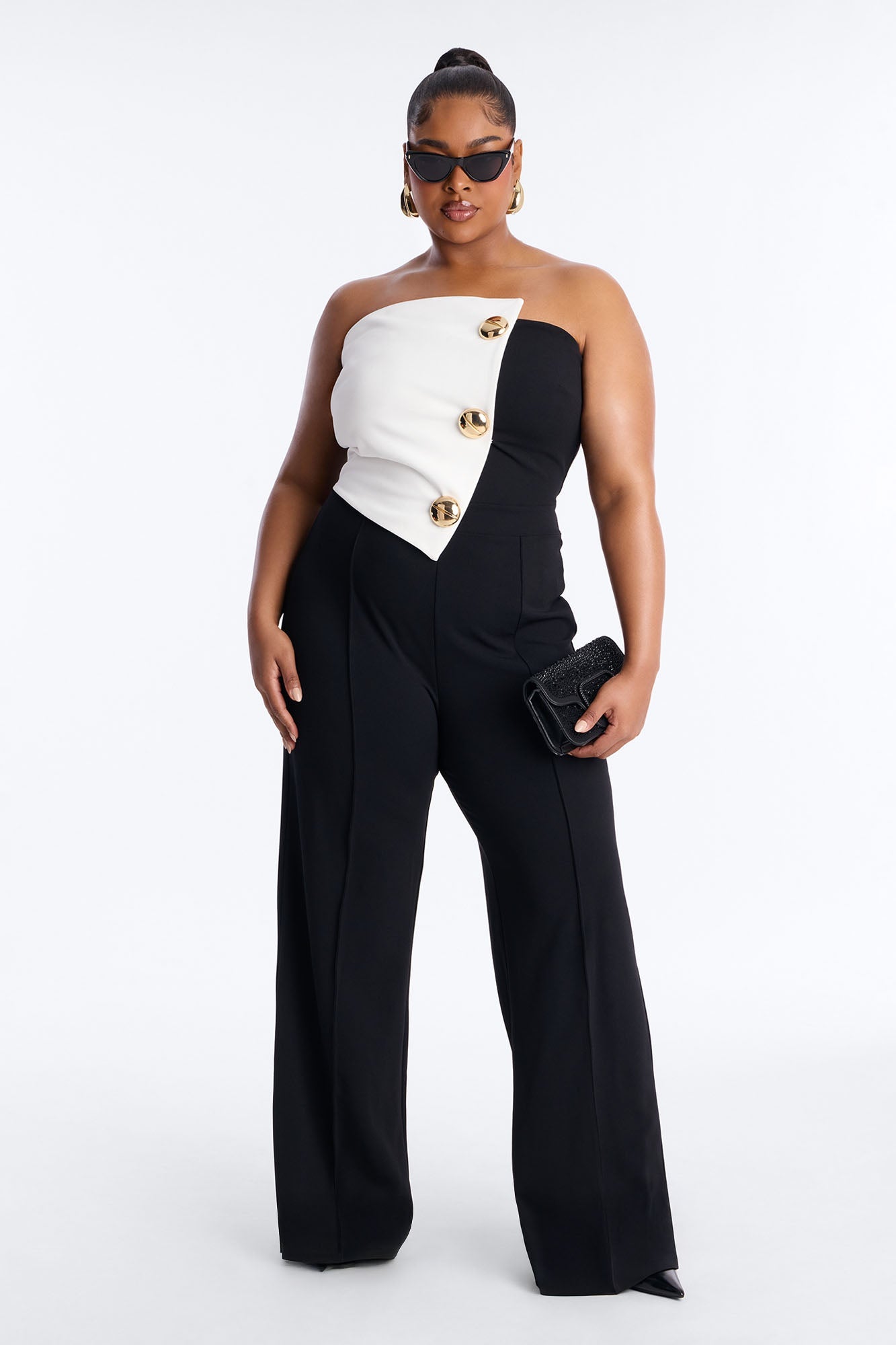 Fine Dining Jumpsuit - Black/White