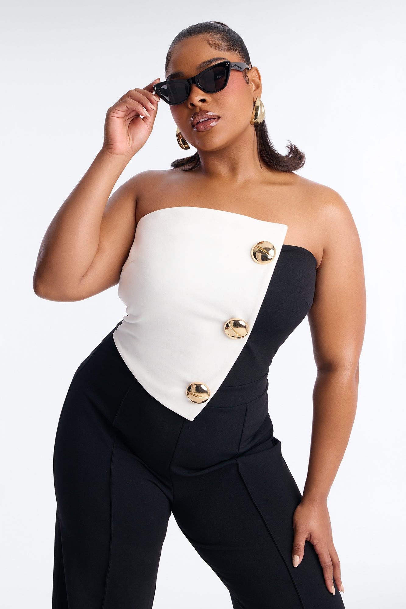 Fine Dining Jumpsuit - Black/White
