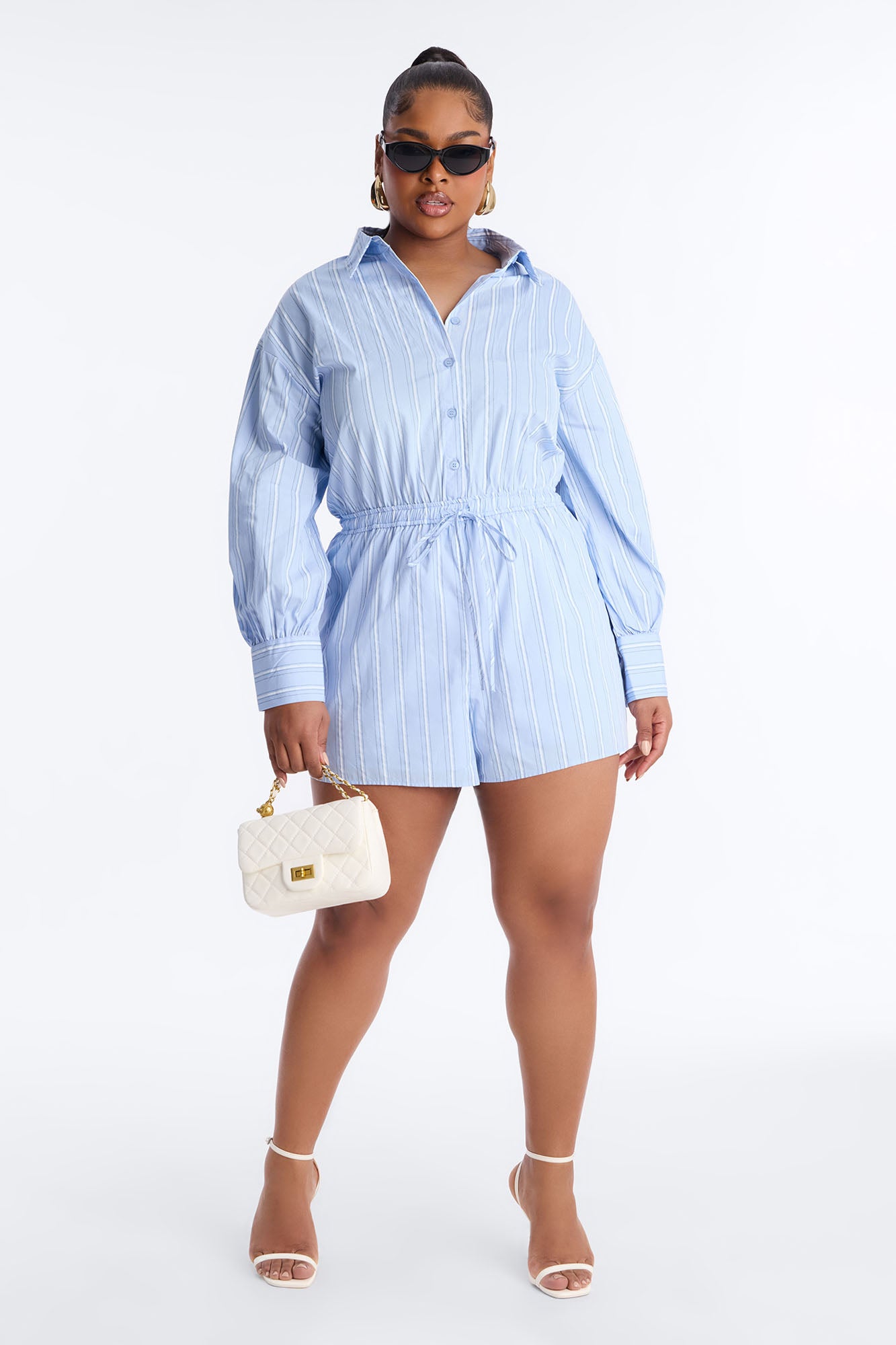 Workflow Poplin Romper - Light Blue