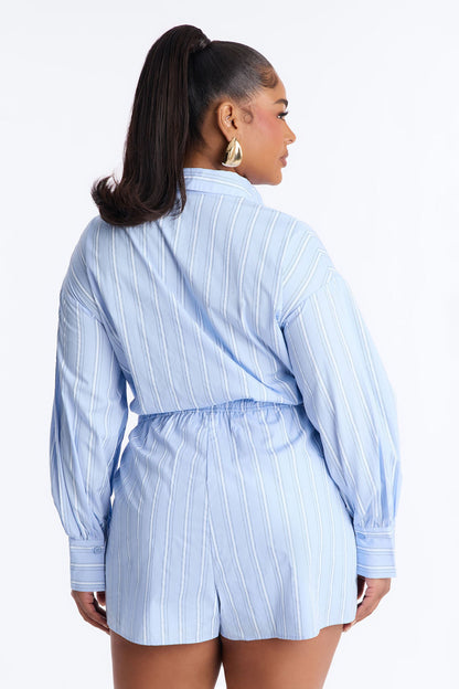 Workflow Poplin Romper - Light Blue