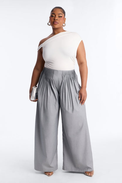 Corporate Queen Trouser Wide Leg Pant 32″ - Grey