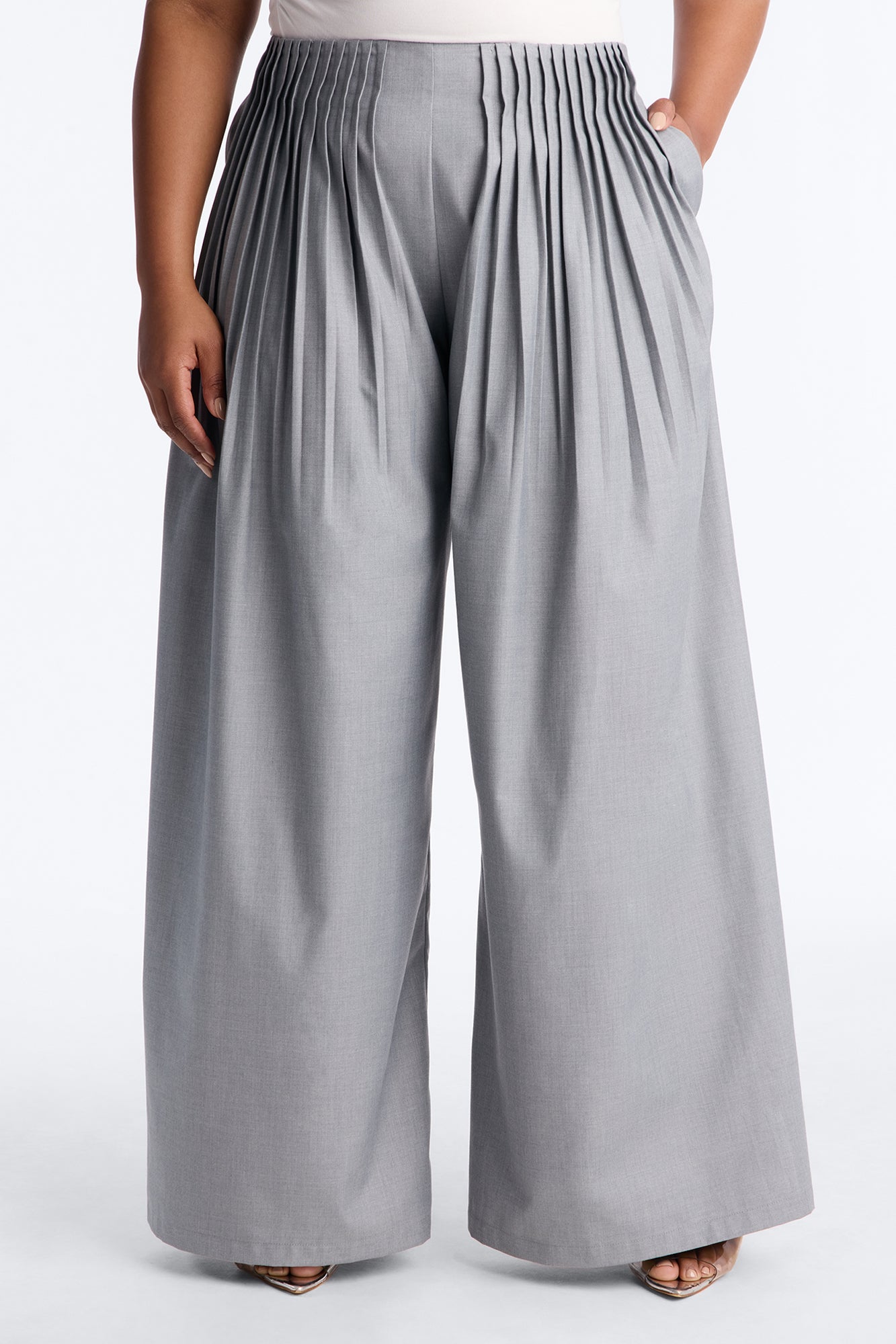 Corporate Queen Trouser Wide Leg Pant 32″ - Grey