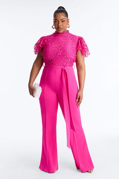 Donella Crepe Jumpsuit - Fuchsia