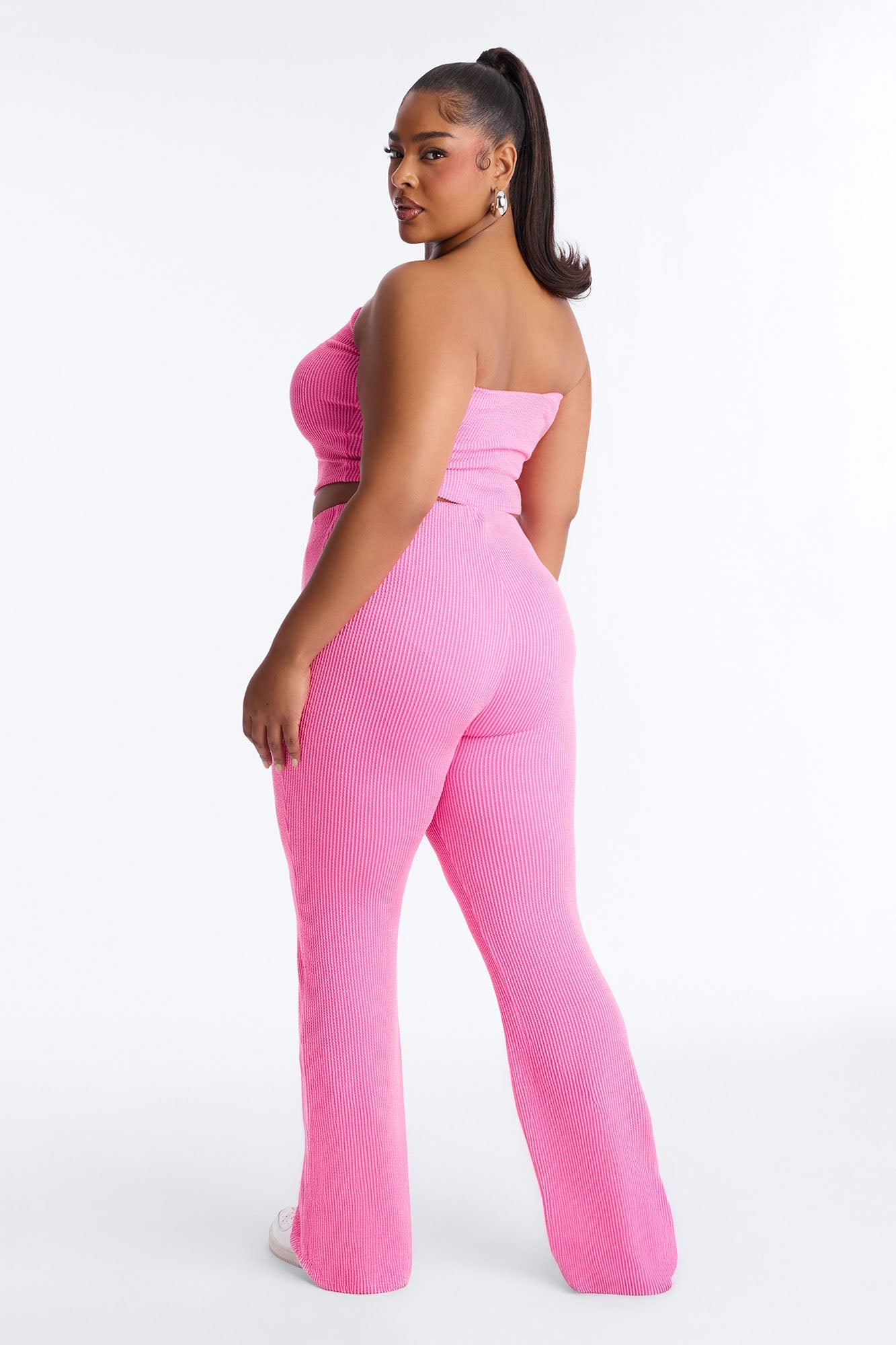 Reya Ribbed Pant Set - Pink