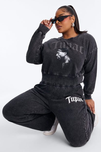 Tupac Washed Lounge Pant - Black