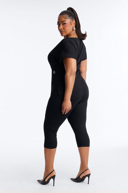 Raye Ponte Capri Set - Black
