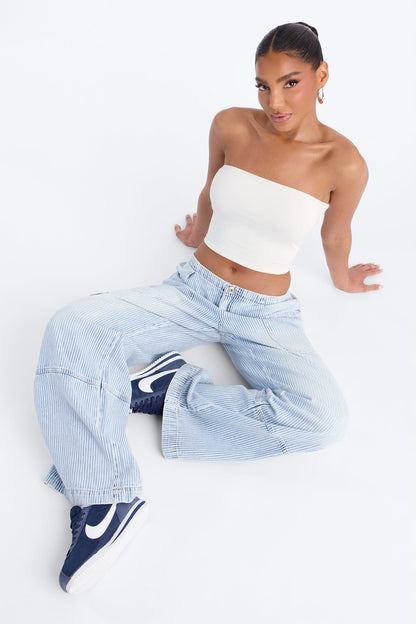 Devon Denim Hickory Striped Jeans - Light Wash