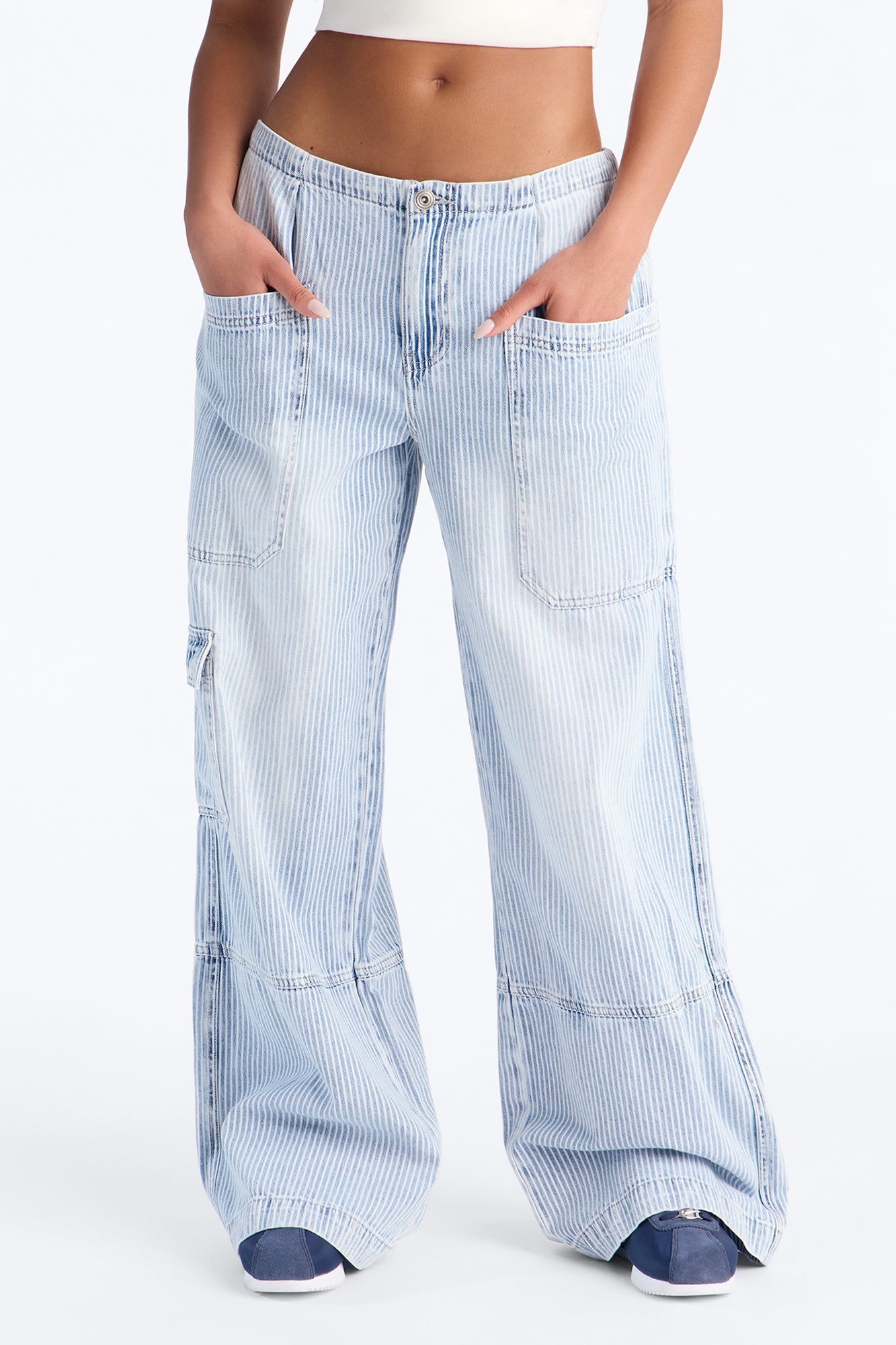 Devon Denim Hickory Striped Jeans - Light Wash