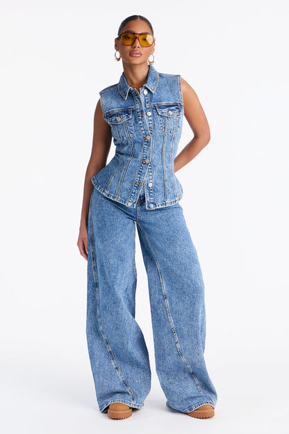 Sorbonne Denim Vest - Medium Wash