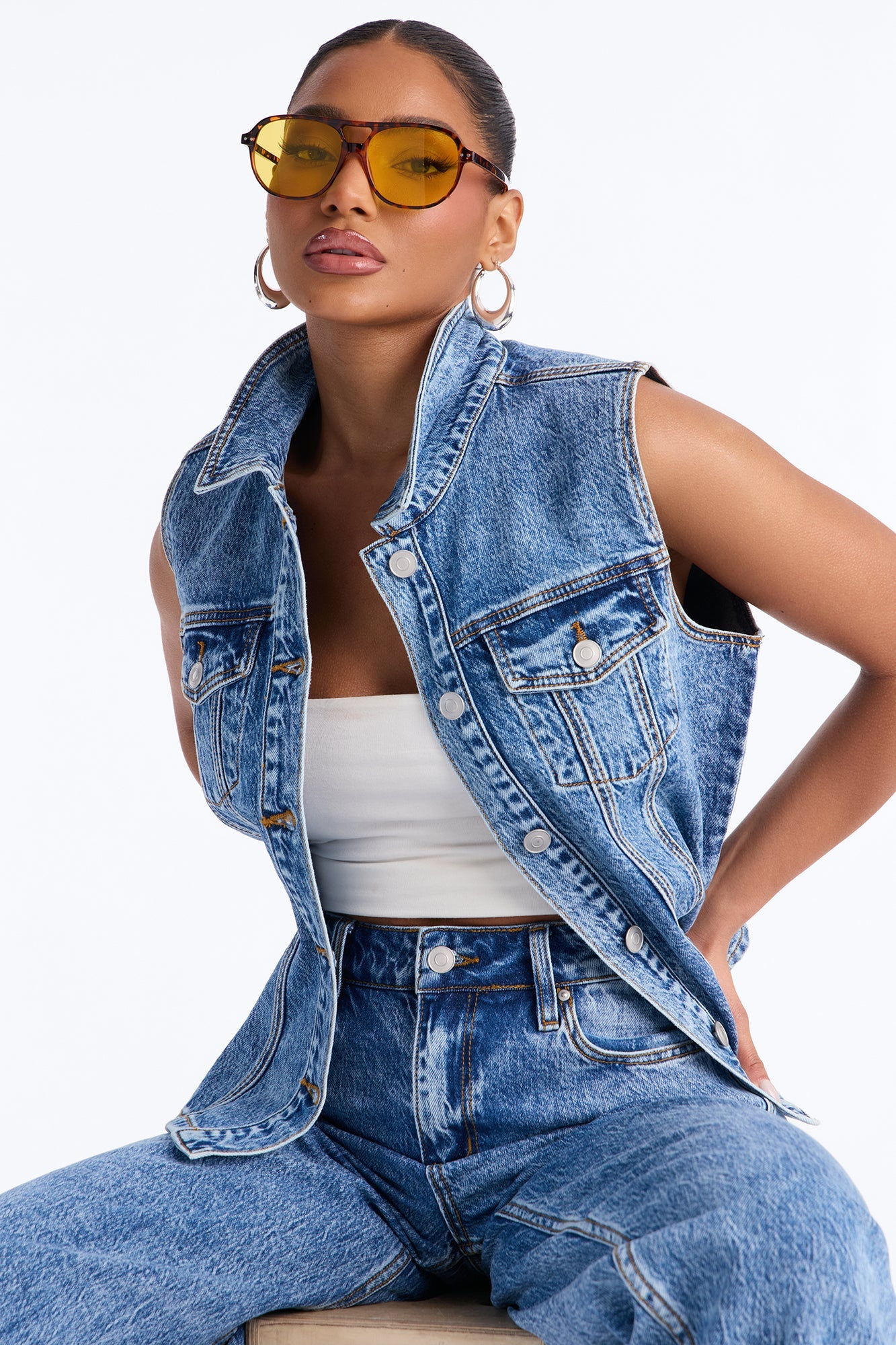 Sorbonne Denim Vest - Medium Wash