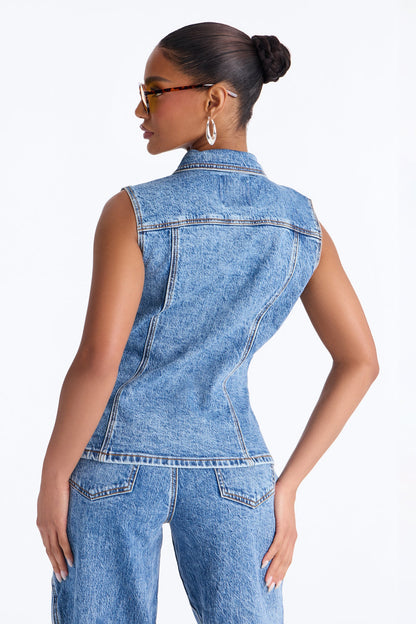 Sorbonne Denim Vest - Medium Wash