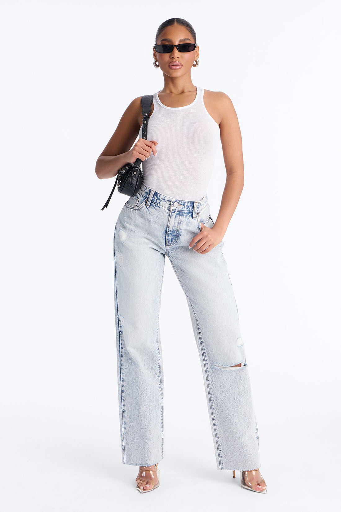 90s Classic Basic Non Stretch Straight Leg Jean - Light Wash