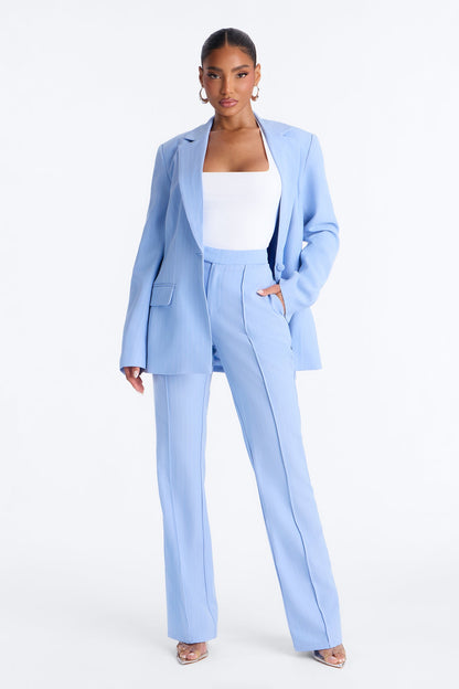 Steal The Show Pinstripe Blazer - Blue