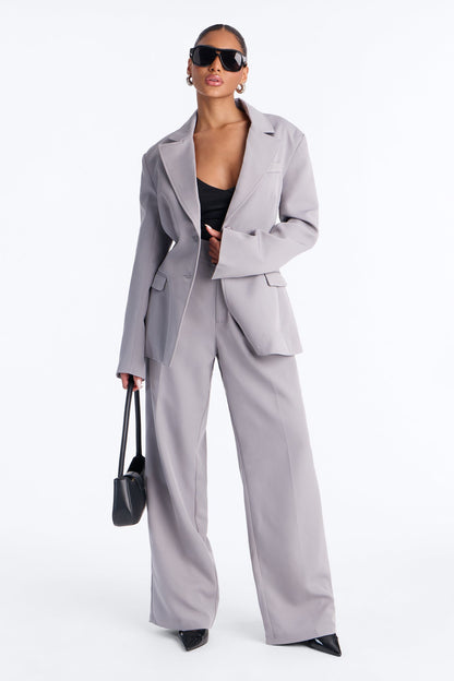 Kendall Hourglass Fitted Blazer - Grey
