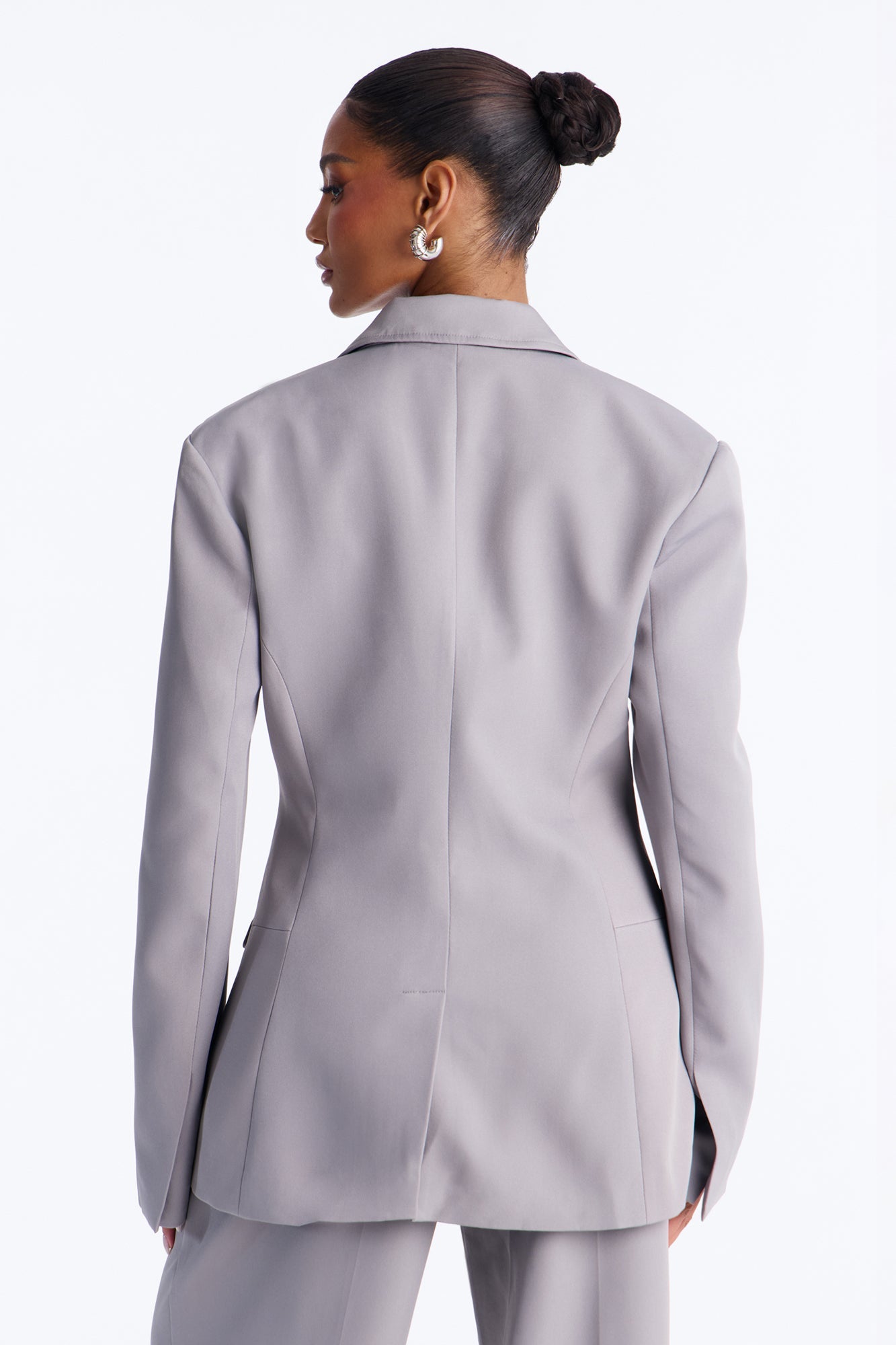 Kendall Hourglass Fitted Blazer - Grey
