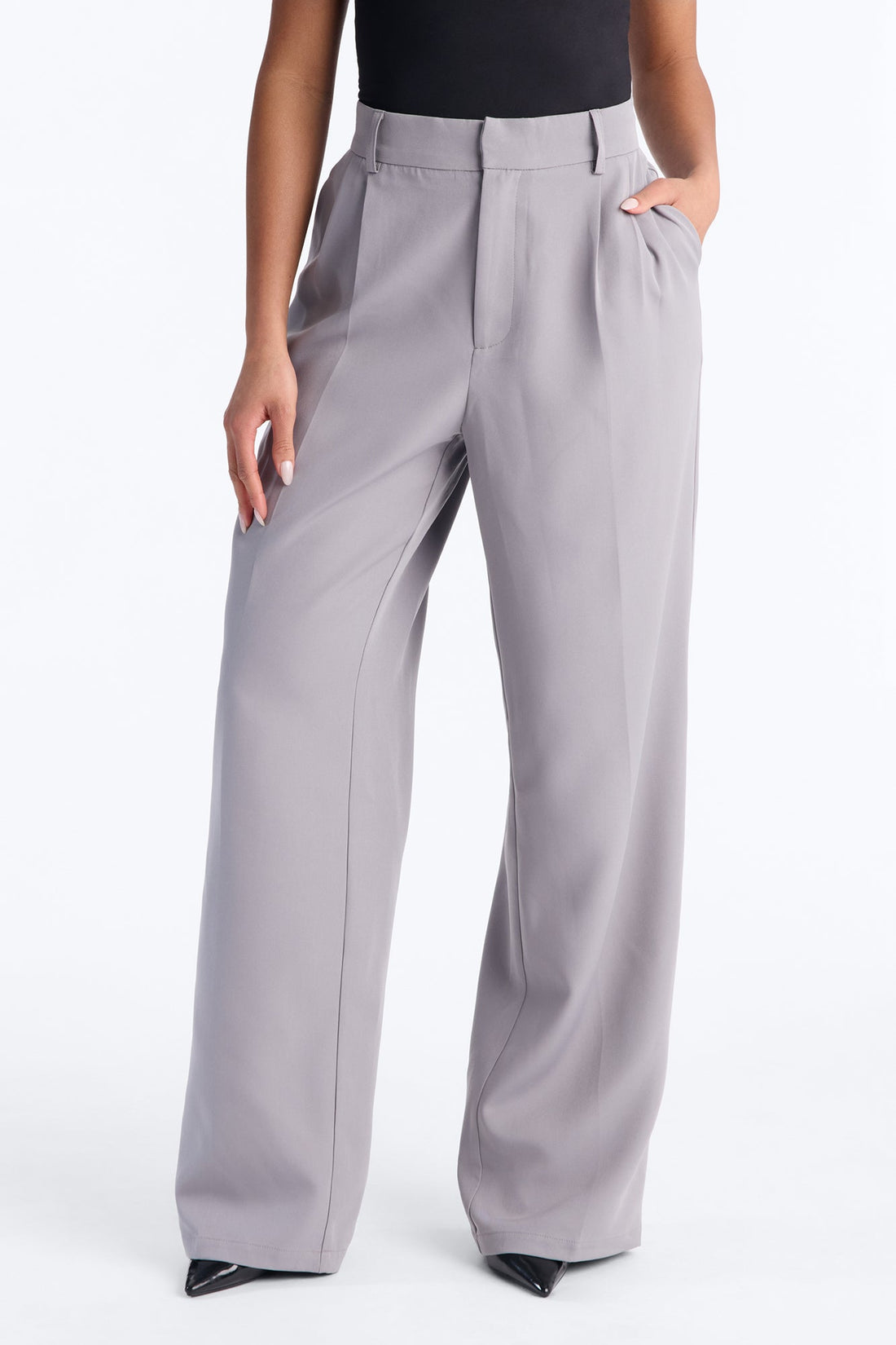 Kendall High Rise Trouser Pant - Grey