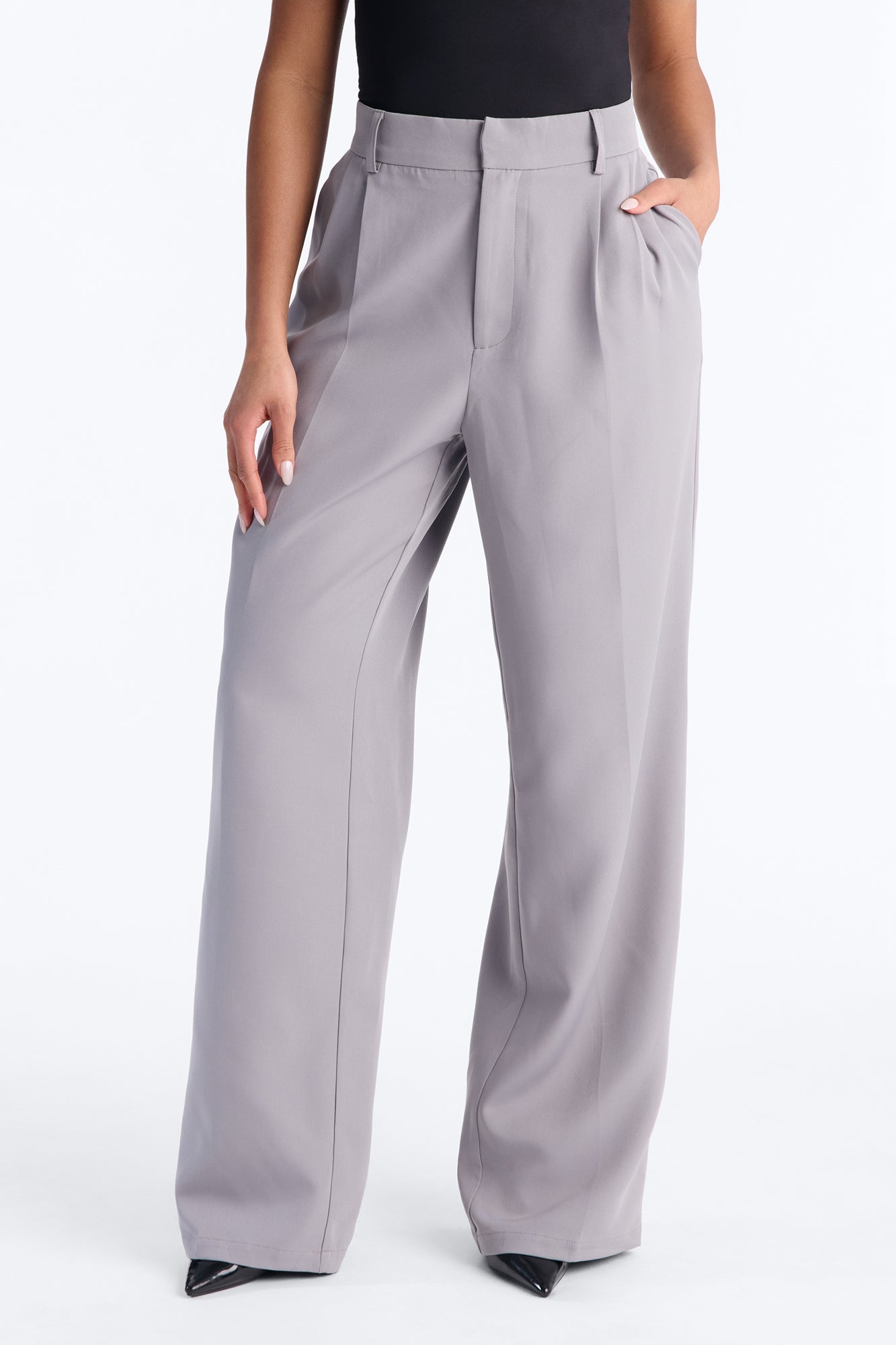 Kendall High Rise Trouser Pant - Grey