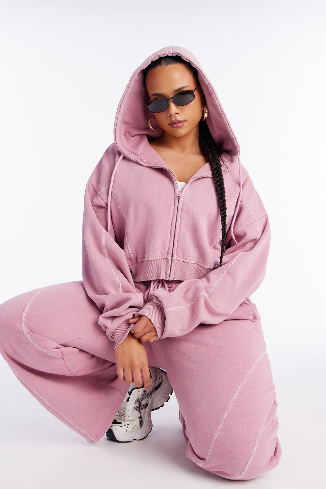 Norah Washed Lounge Hoodie - Mauve