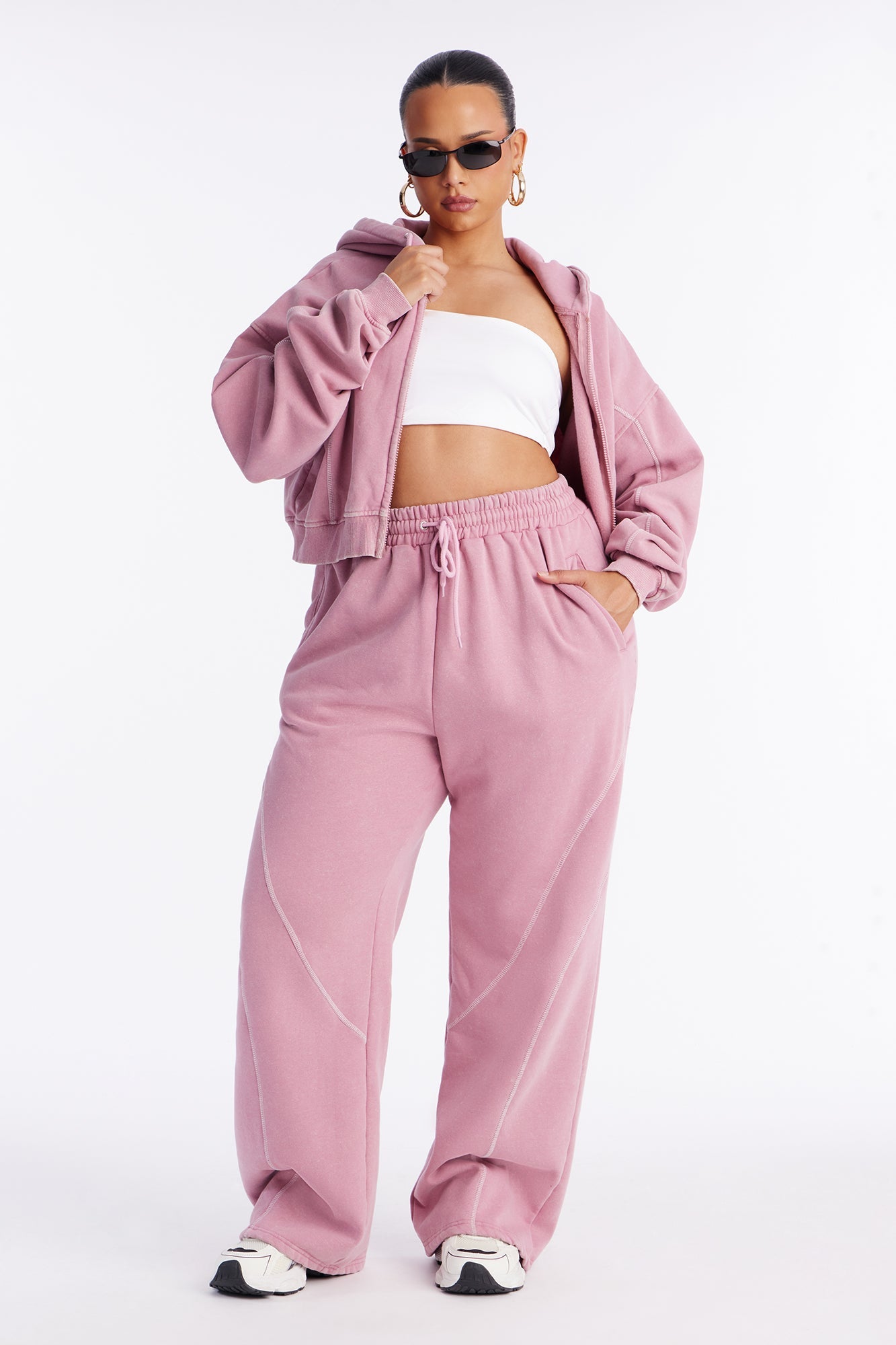 Norah Washed Lounge Hoodie - Mauve