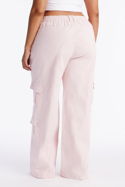 Berkely Washed Cargo Pant - Pink