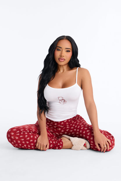 Bear Hugs Cami PJ Pant Set - Burgundy