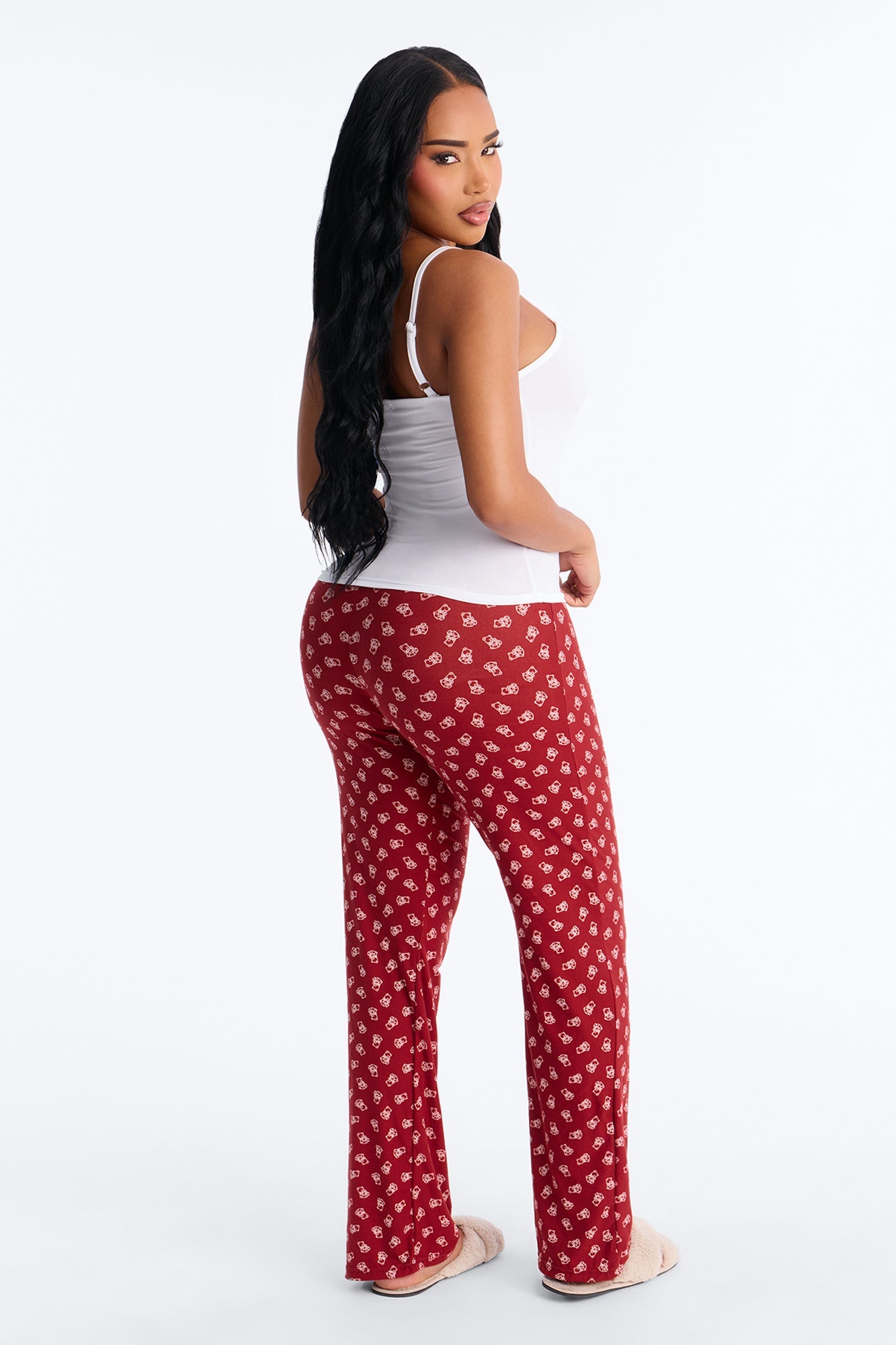 Bear Hugs Cami PJ Pant Set - Burgundy