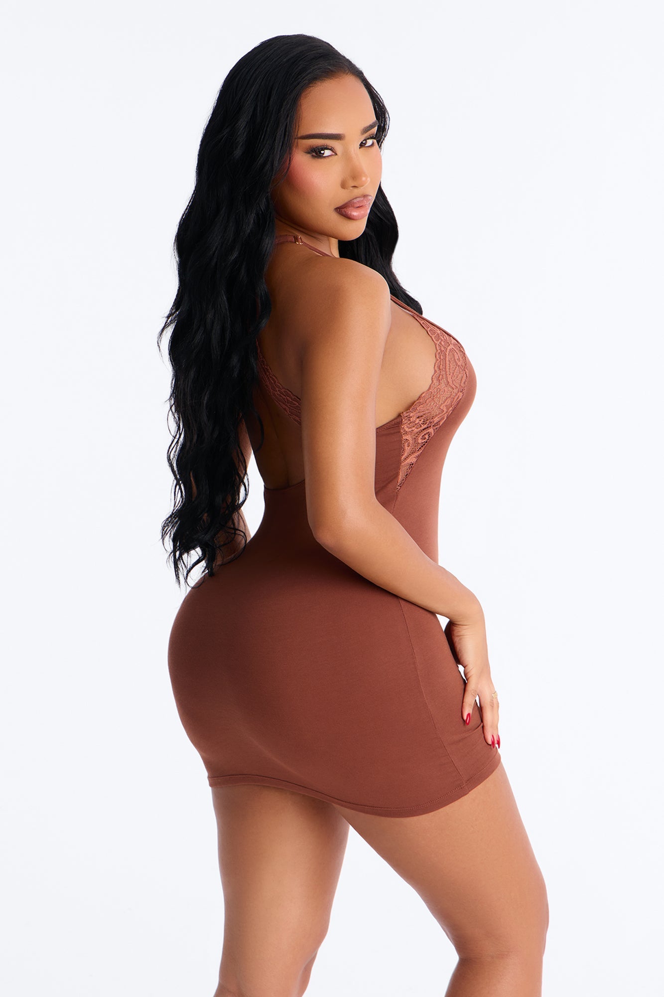 Feel For You Racerback Chemise - Mocha