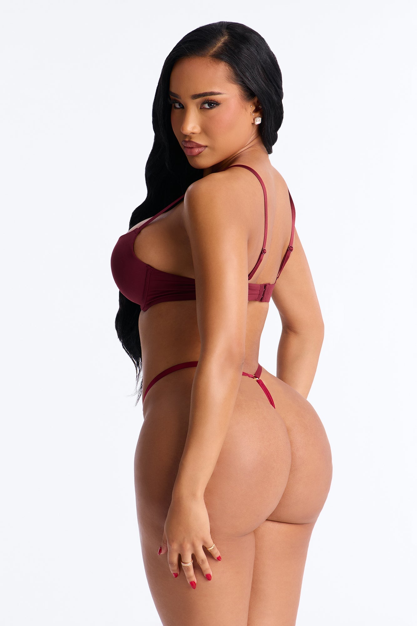 Lucy Embroidered G-String - Red/combo
