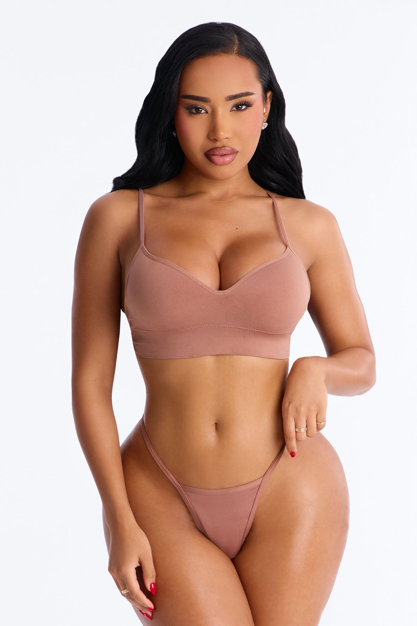 Close For Comfort Seamless Wireless Deep Plunge Bra - Mocha