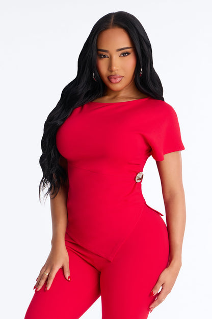 Raye Ponte Capri Set - Red