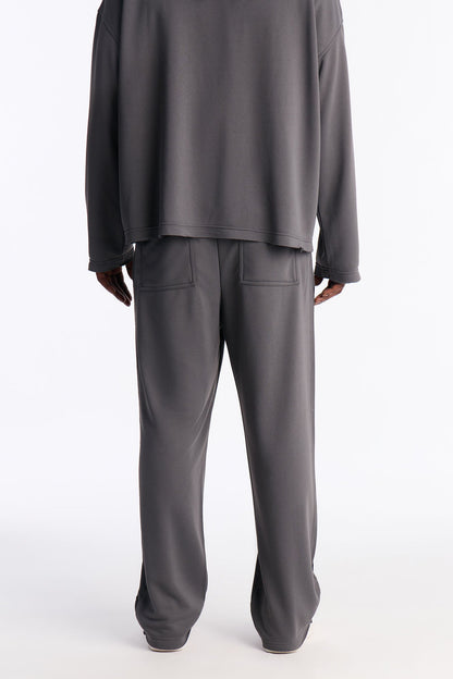Inside Out Panels Straight Sweatpants - Dark Grey