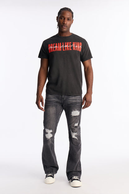 Dream Like The King Puff Print Short Sleeve Tee - Black