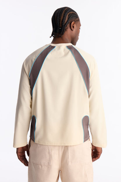 Contour Paneled Crew Shirt - Cream