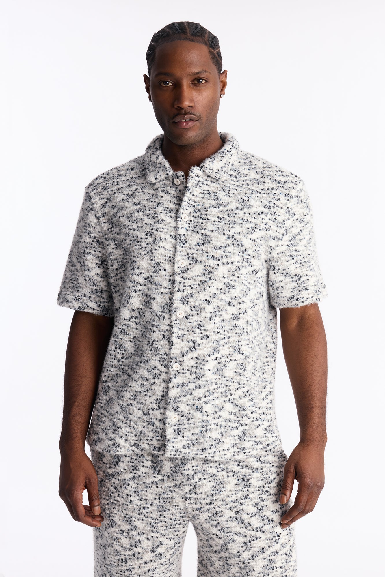 Montecito Textured Button Up Shirt - Black