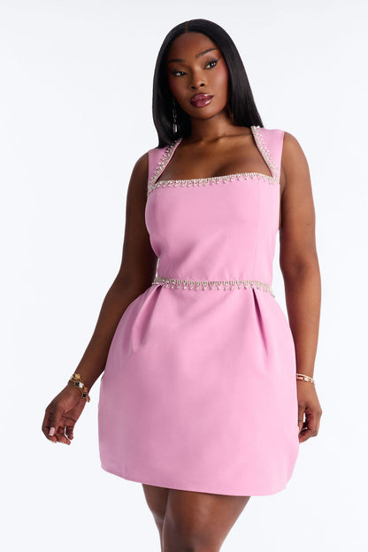 Adore Me Heart Cut Out Mini Dress - Pink