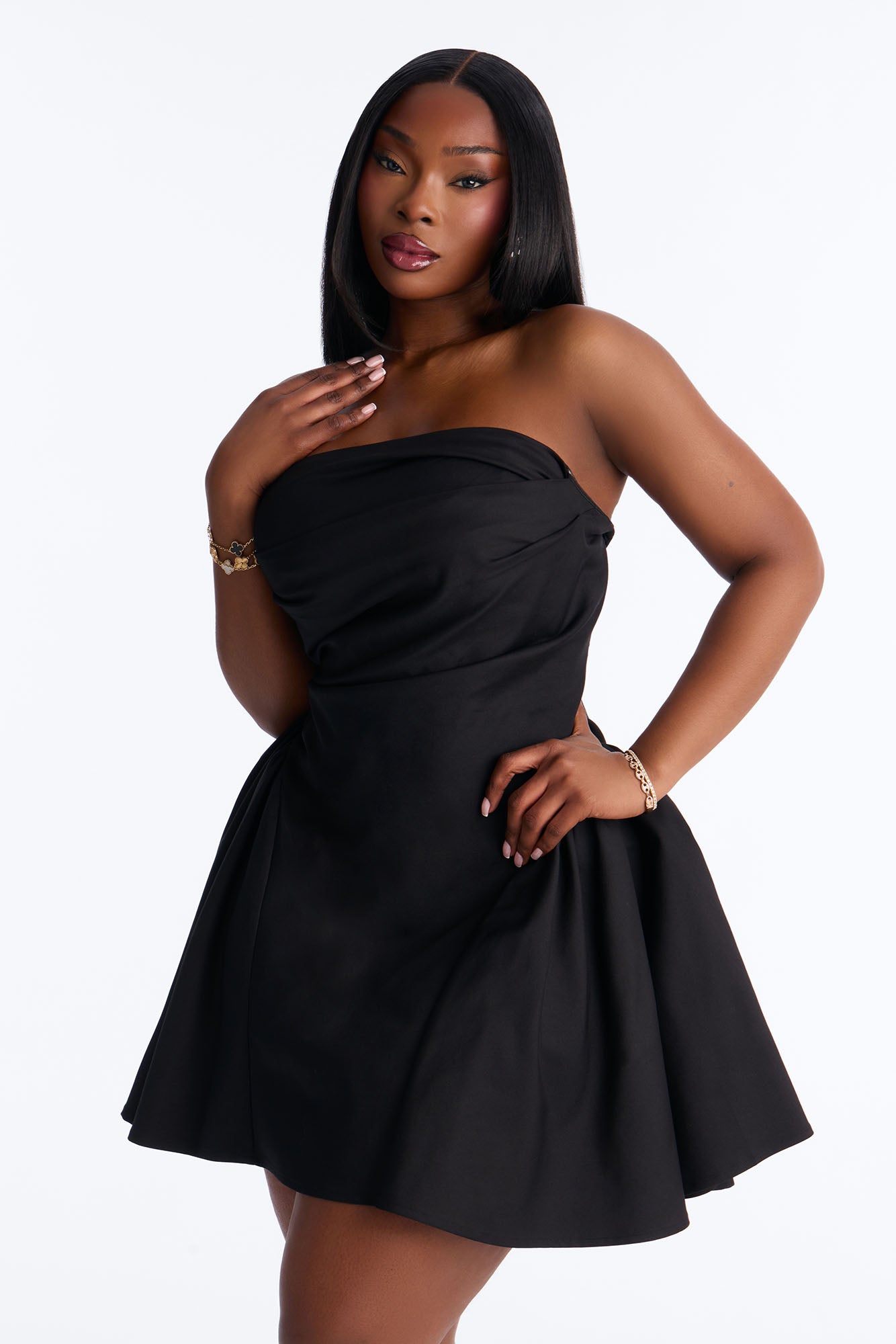 Honey Love Poplin Mini Dress - Black