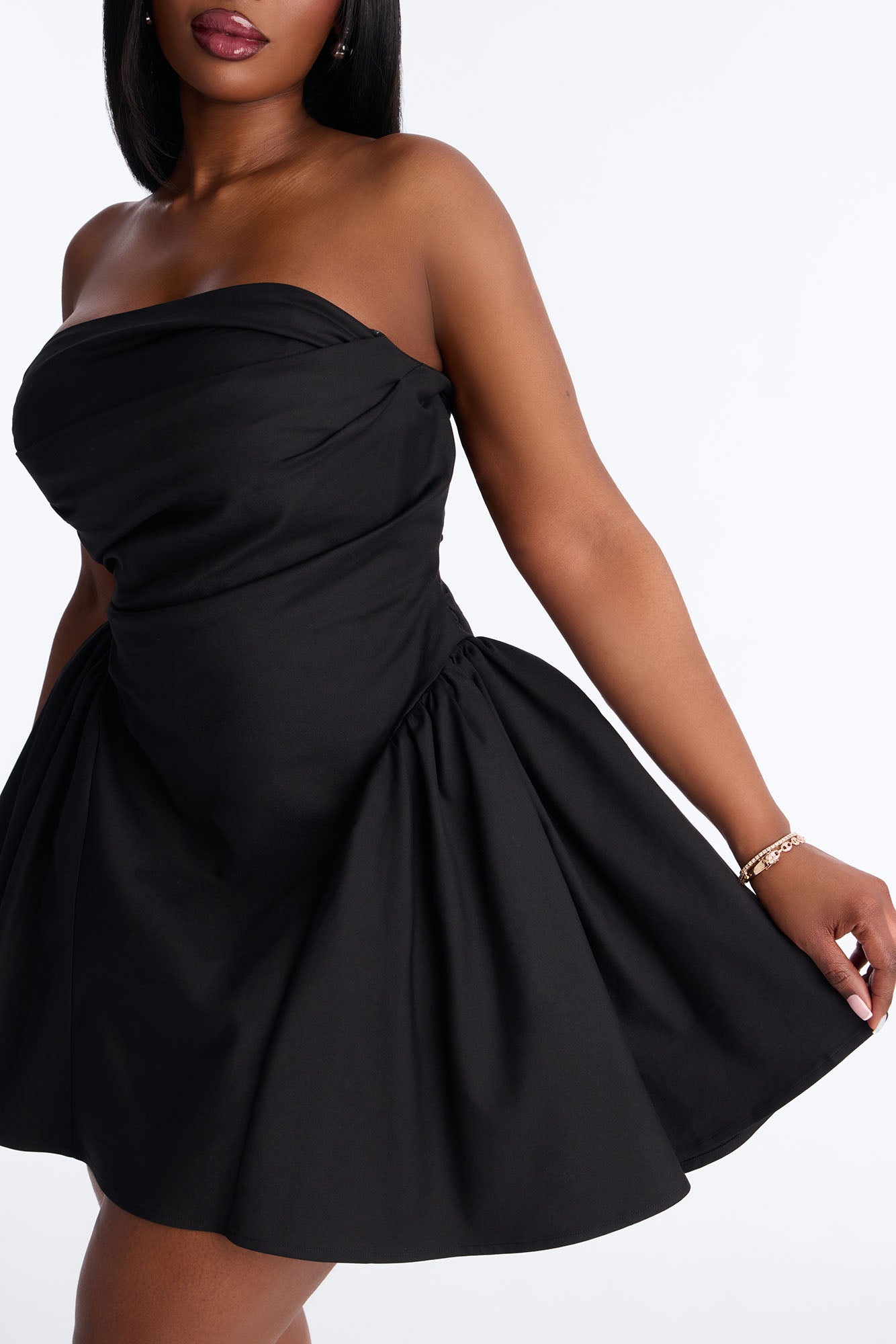 Honey Love Poplin Mini Dress - Black