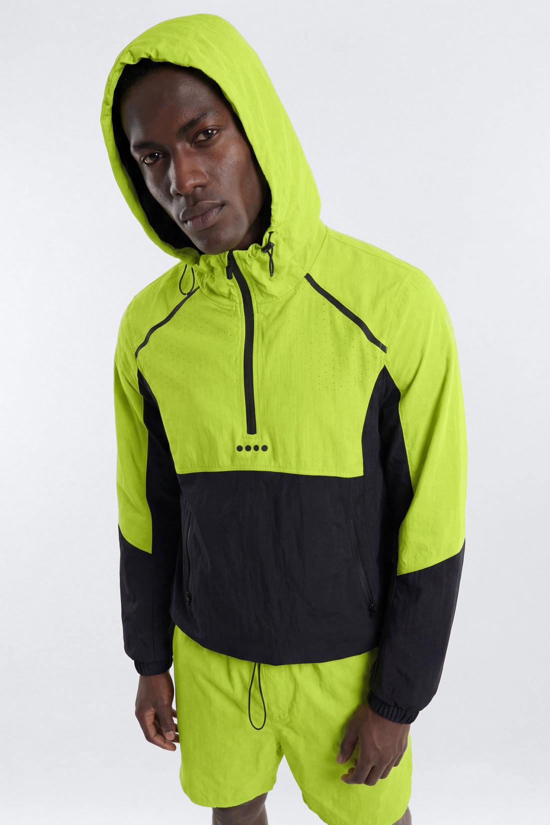 ProRipStop Hooded Half Zip Jacket - Neon Yellow