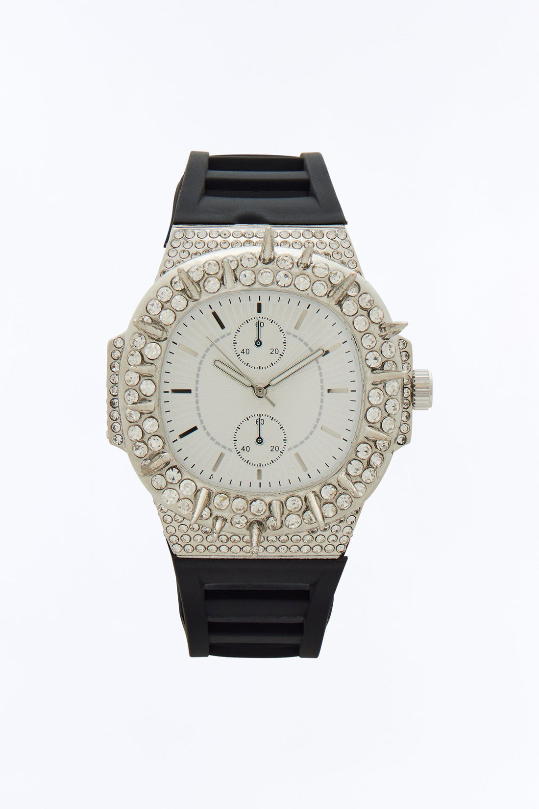 Pulse Iced Analogue Watch - Silver