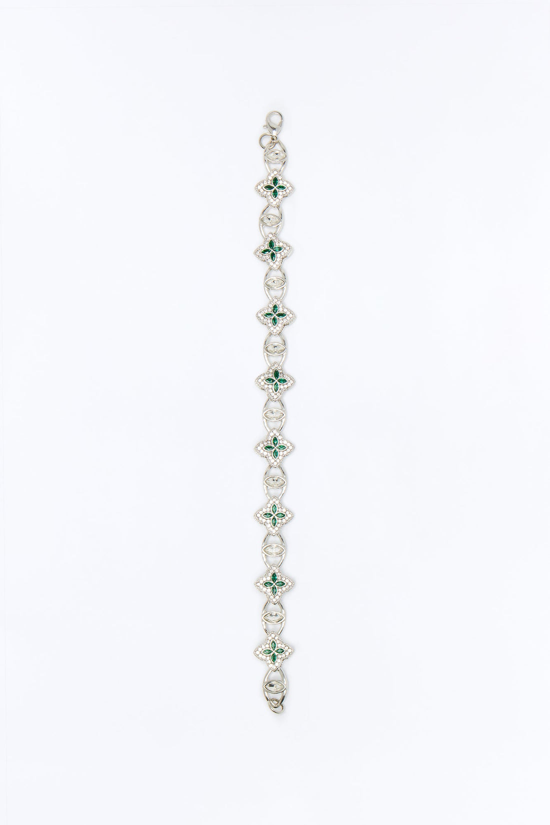 Bloom Link Bracelet - Silver/Green