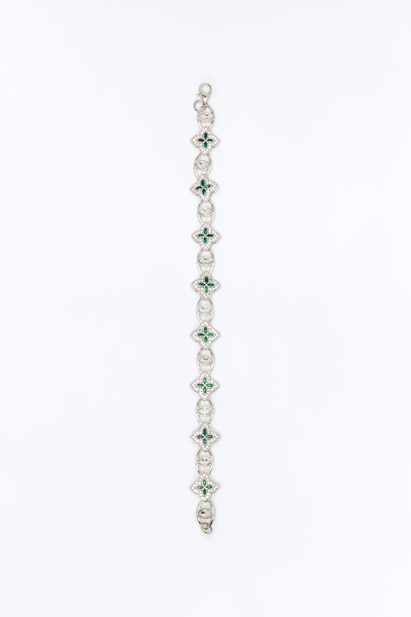 Bloom Link Bracelet - Silver/Green
