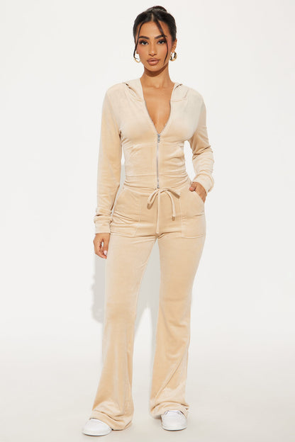 My Go To Velour Pant Set - Taupe